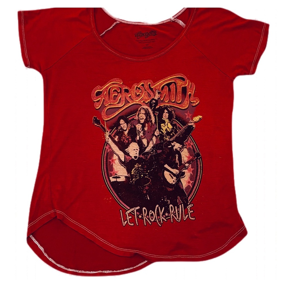 Women’s Aerosmith “Let Rock Rule” Concert Shirt - Red Size Small Petit